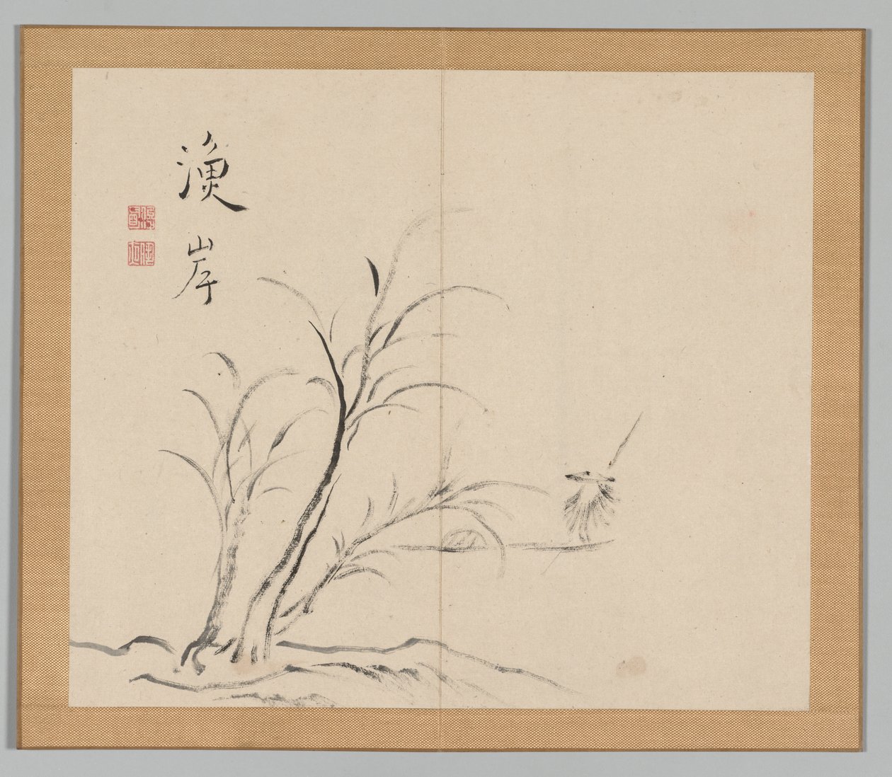 Dobbeltalbum med landskapsstudier etter Ikeno Taiga, bind 2 blad 26, 1700-tallet. av Aoki Shukuya