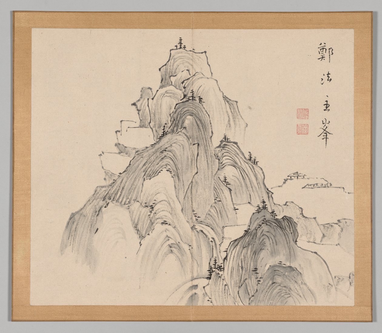 Dobbeltalbum med landskapsstudier etter Ikeno Taiga, bind 2 blad 2, 1700-tallet. av Aoki Shukuya