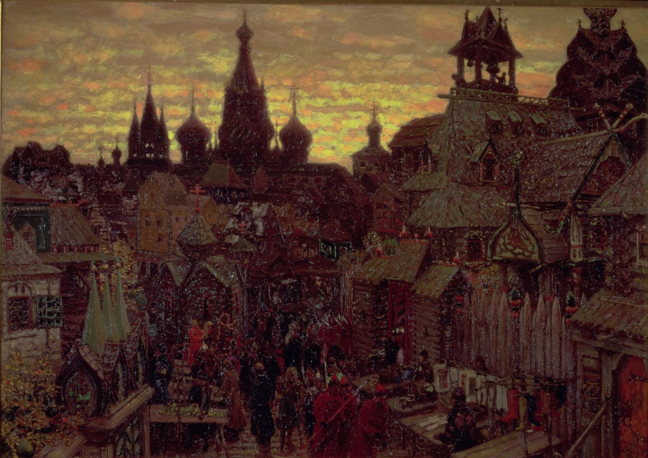 Syttende århundre Moskva, en gate i Kitay Gorod, 1900 av Apollinari Mikhailovich Vasnetsov