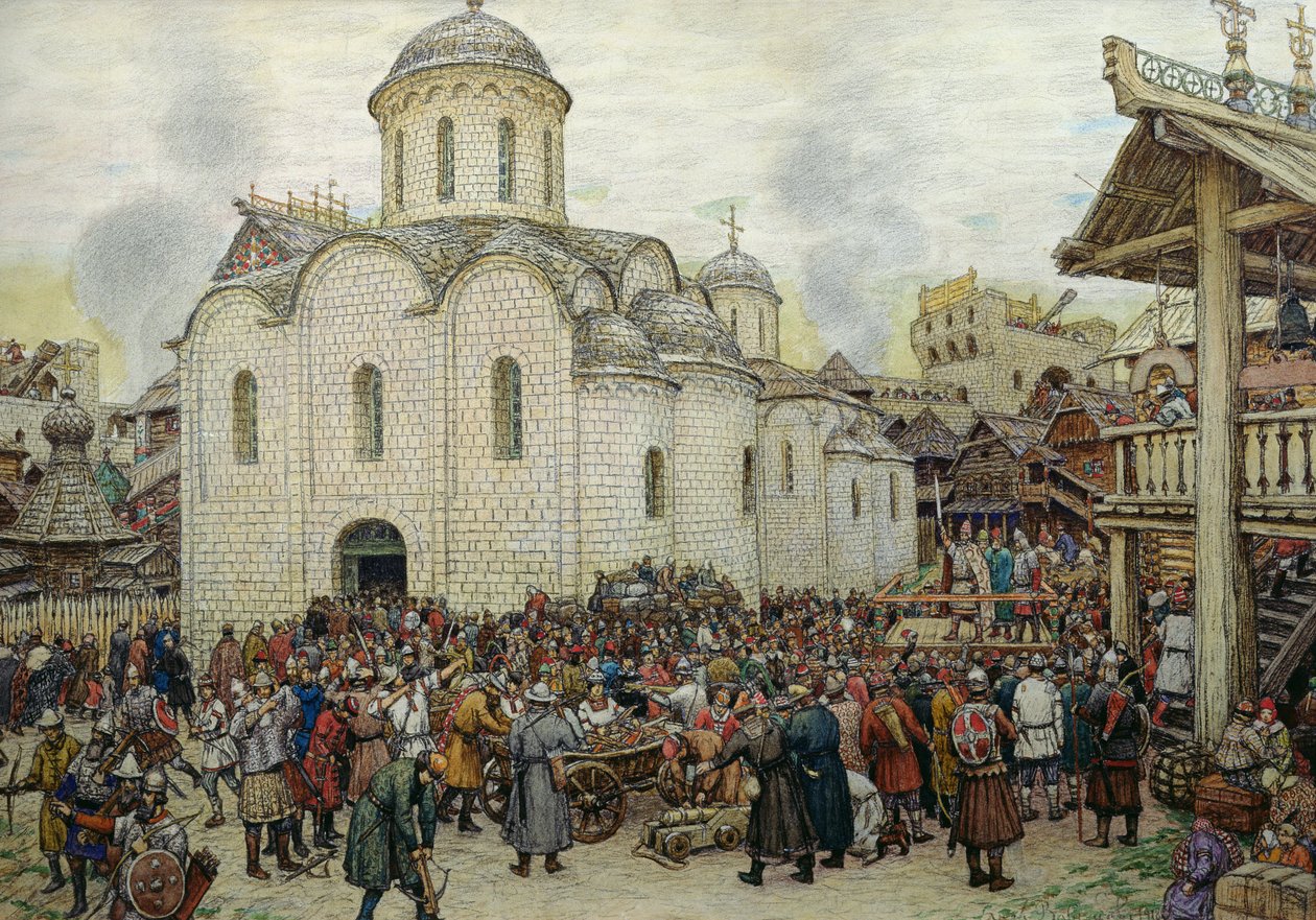 Forsvaret av byen, 1918 av Apollinari Mikhailovich Vasnetsov