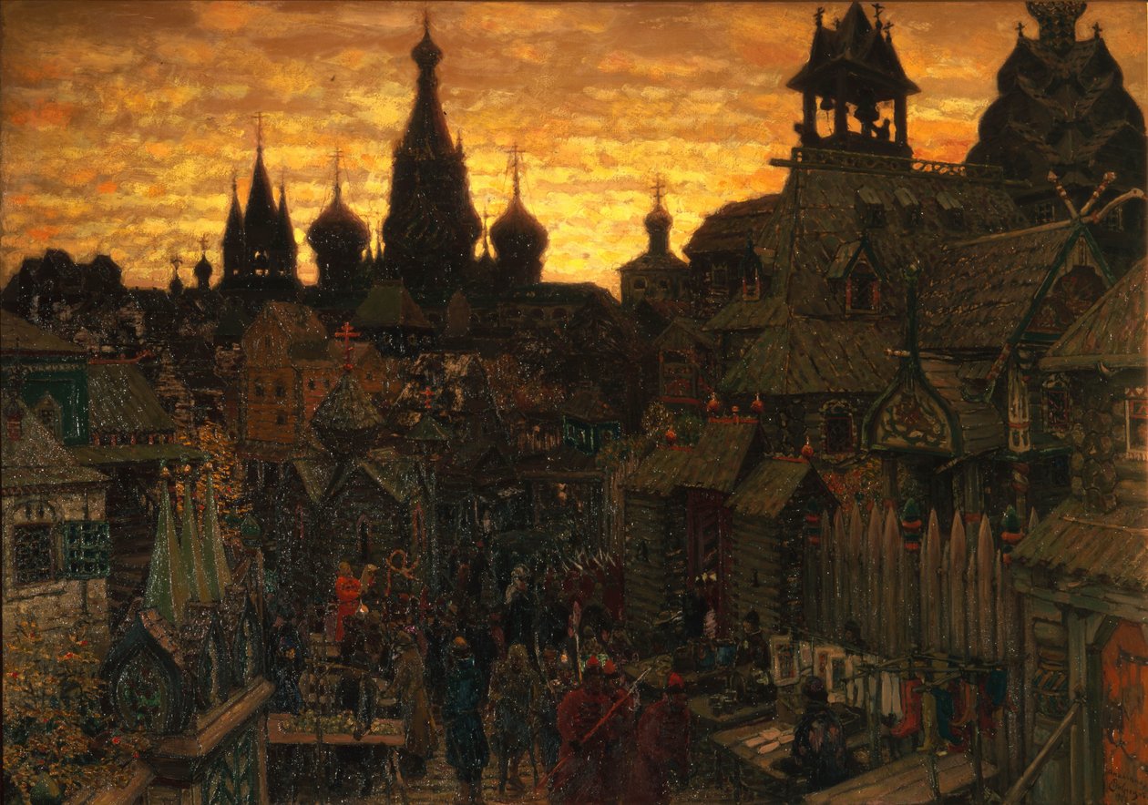 Det gamle Moskva. Gate i Kitay-gorod på 1600-tallet, 1900 av Apollinari Mikhailovich Vasnetsov