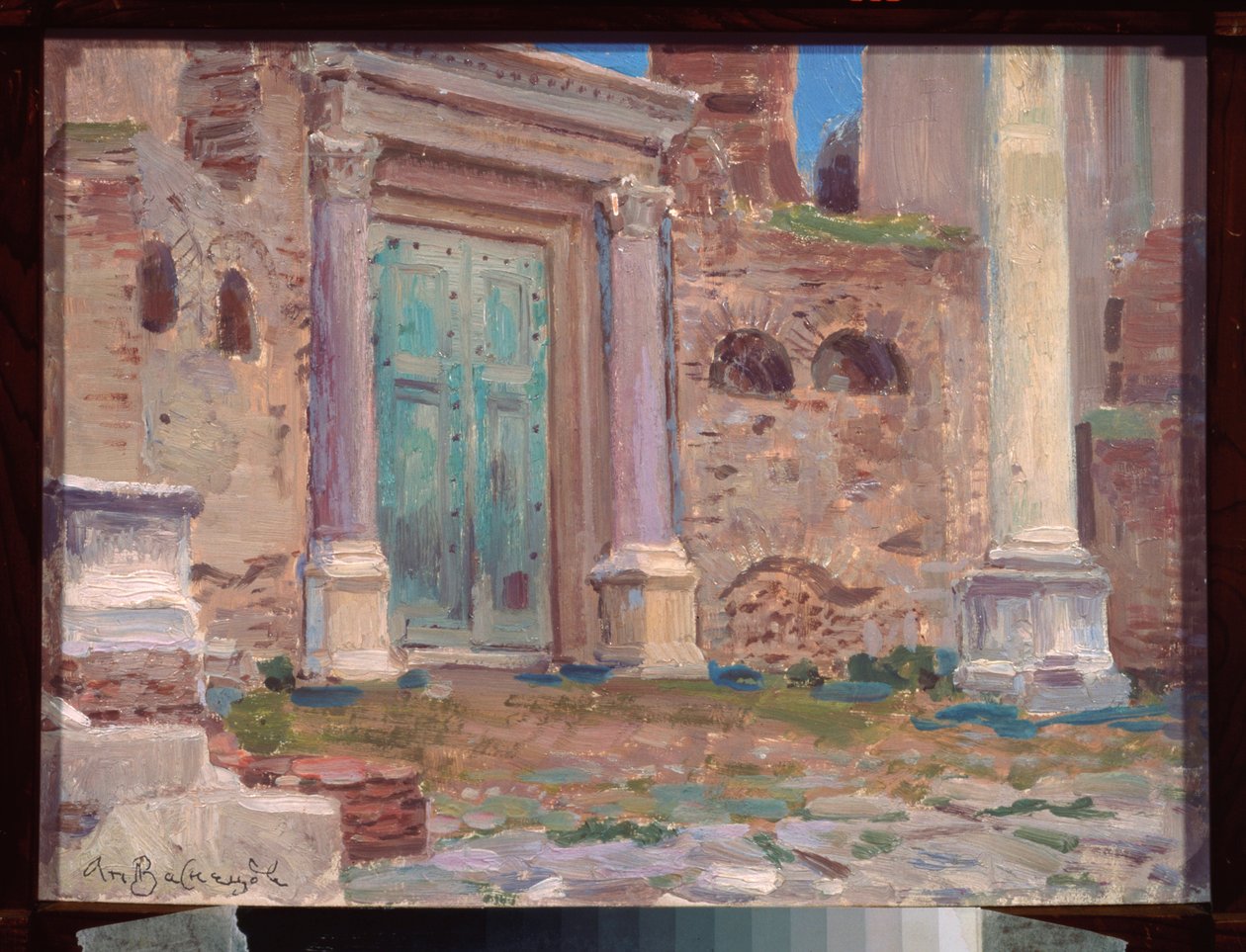 Le temple de Janus a Rome (Italie) (Tempelet til Janus i Roma) - Verk av Appolinari Mikhaylovich Vasnetsov (1856-1933), olje på papp, russisk kunst 1800-tallet - N Yaroshenko kunstmuseum, Kislovodsk (Russland) av Apollinari Mikhailovich Vasnetsov