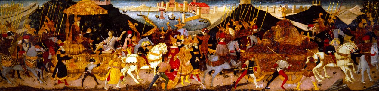 Cassone Panel, Triumph of Caesar (på panel) av Apollonio di Giovanni di Tommaso