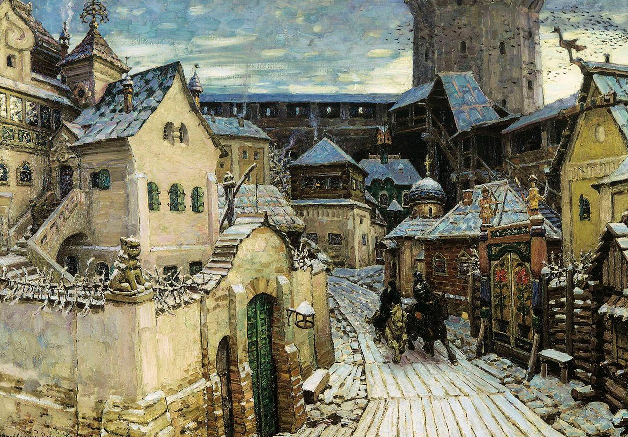 A Heralds, Om morgenen i Kreml, 1913. av Appolinari Mikhaylovich Vasnetsov