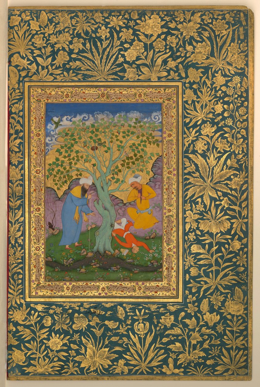 Aqa Riza, A Youth Fallen From a Tree, Folio fra Shah Jahan -albumet av Aqa Riza