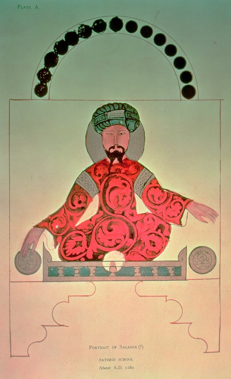 Portrett av Saladin (1138-93) av Arabic School