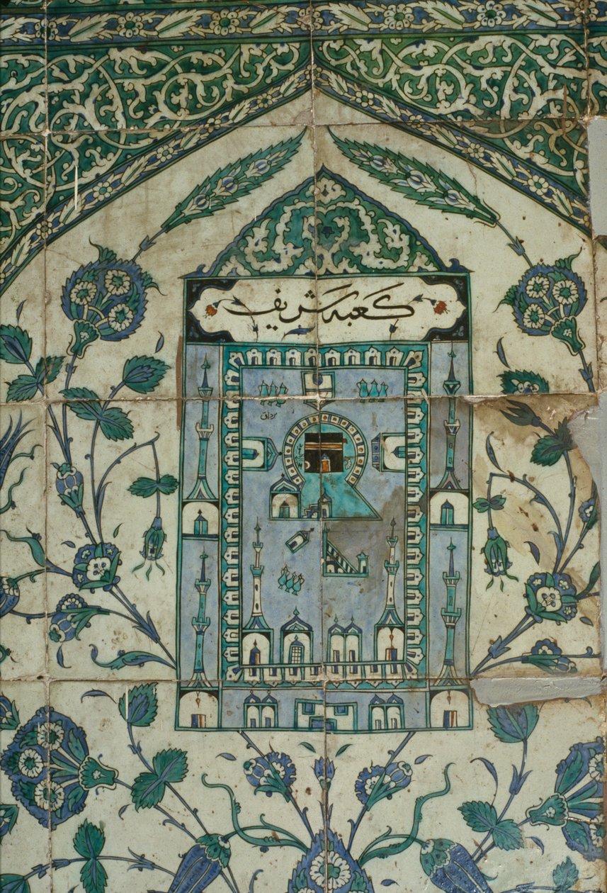 Flis med en representasjon av Mekka, 1500-1600-tallet (keramikk) av Arabic School