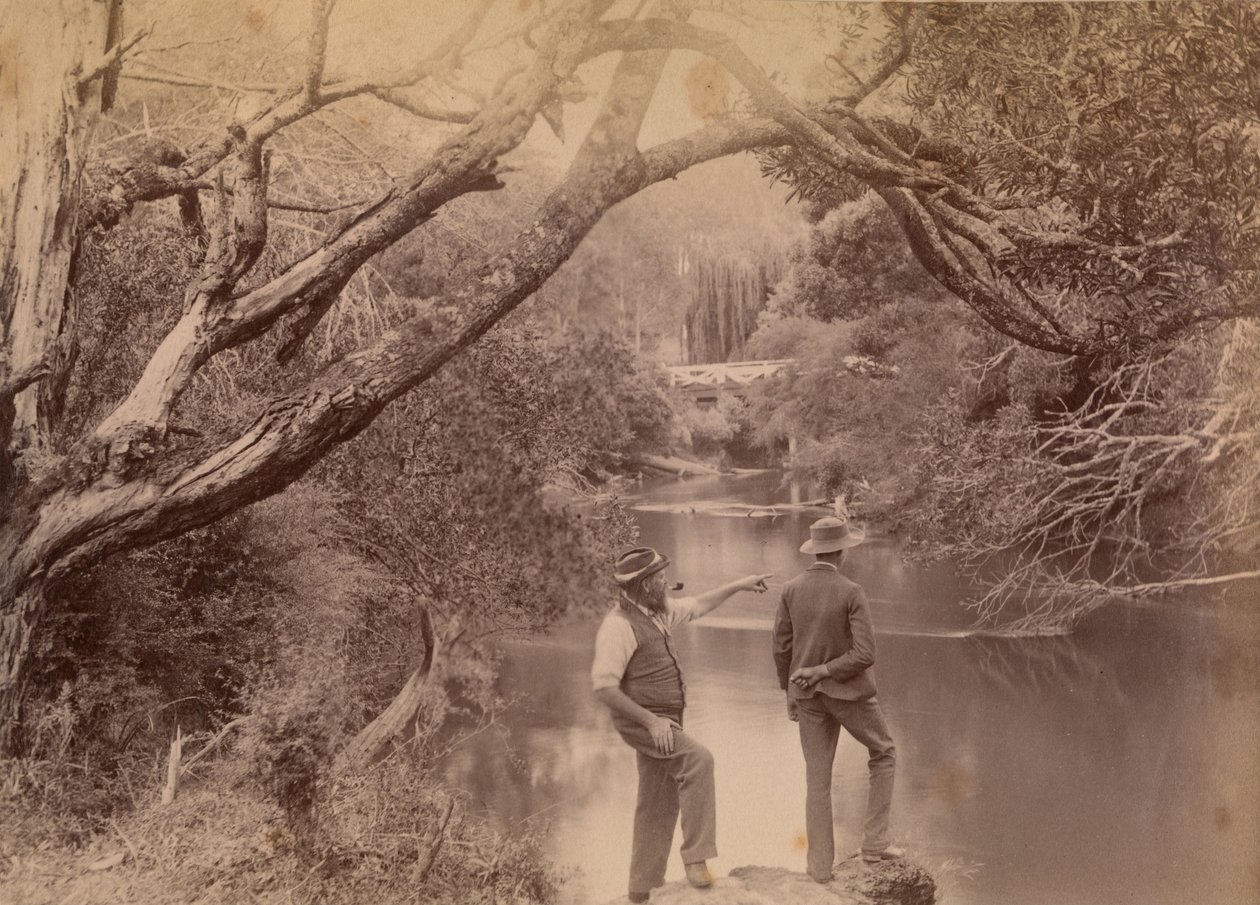To menn ved Yarra -elven av Archibald James Campbell