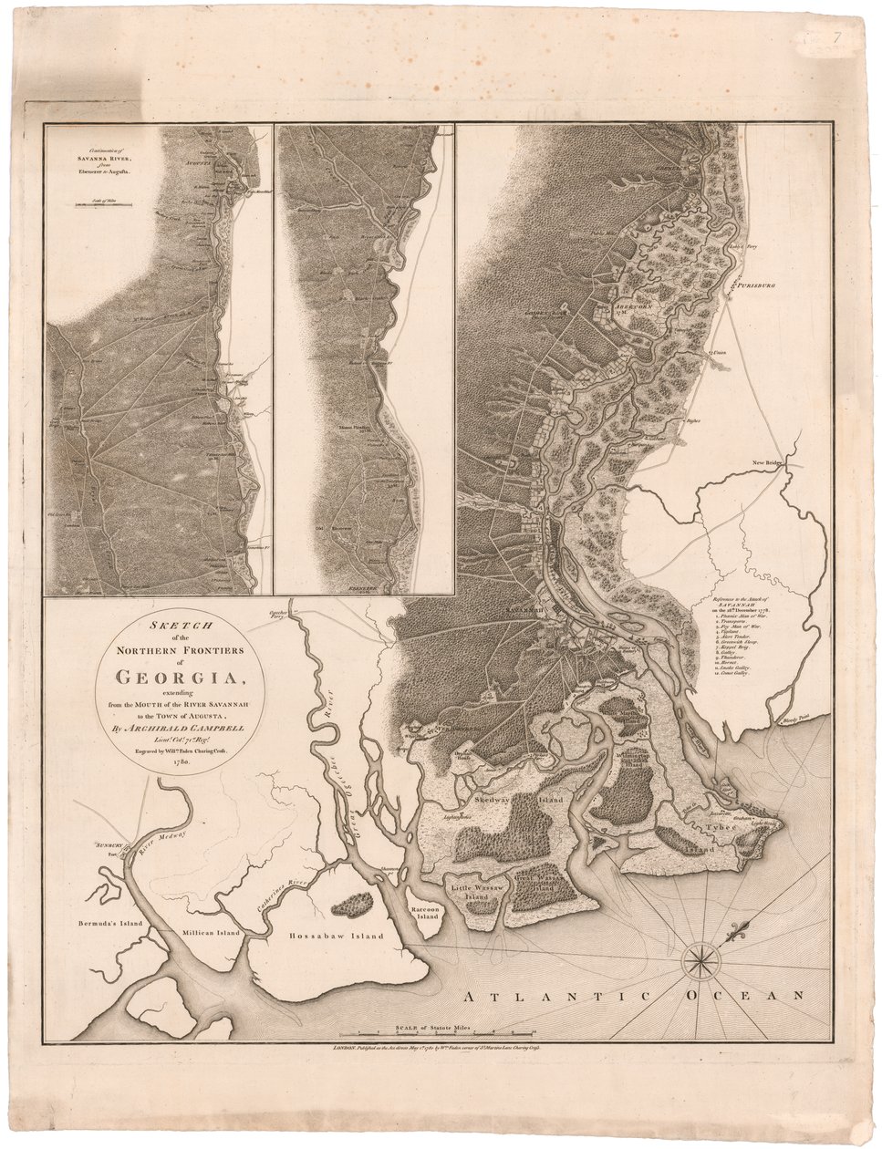 Et kart over Northern Frontiers of Georgia av Campbell av Archibald (after) Campbell