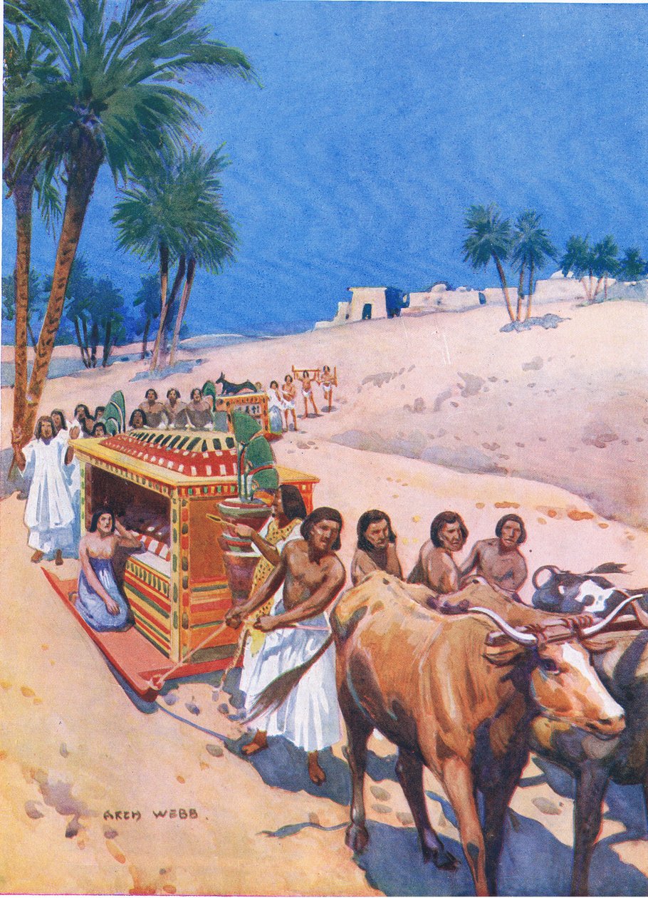 En begravelsesprosesjon i det gamle Egypt, 1925 av Archibald Webb