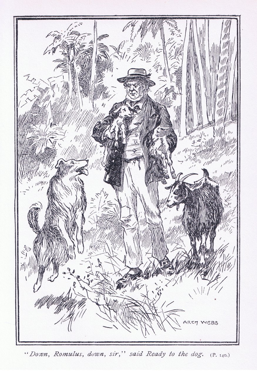 Ned Romulus, ned herr, sa Klar til hunden, 1900-tallet av Archibald Webb