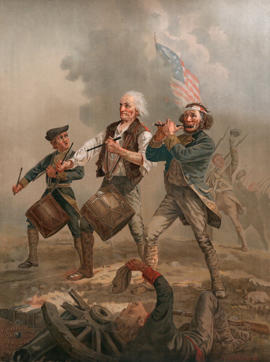 Yankee Doodle eller The Spirit of ‘76, ca. 1875 (kromolitografi) av Archibald Willard