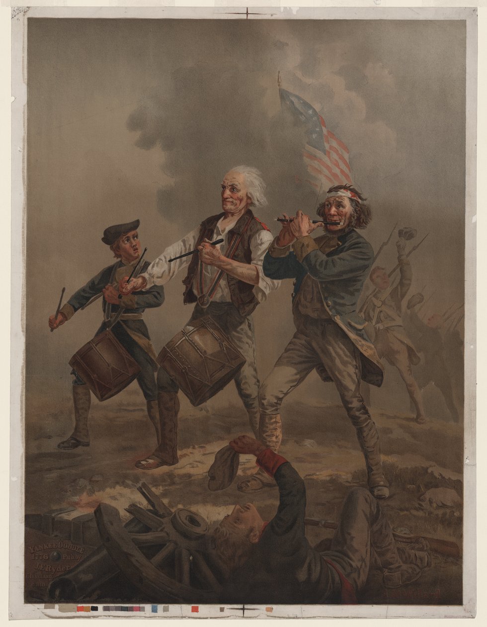 Yankee doodle 1776, ca. 1876 (kromolitografi) av Archibald Willard