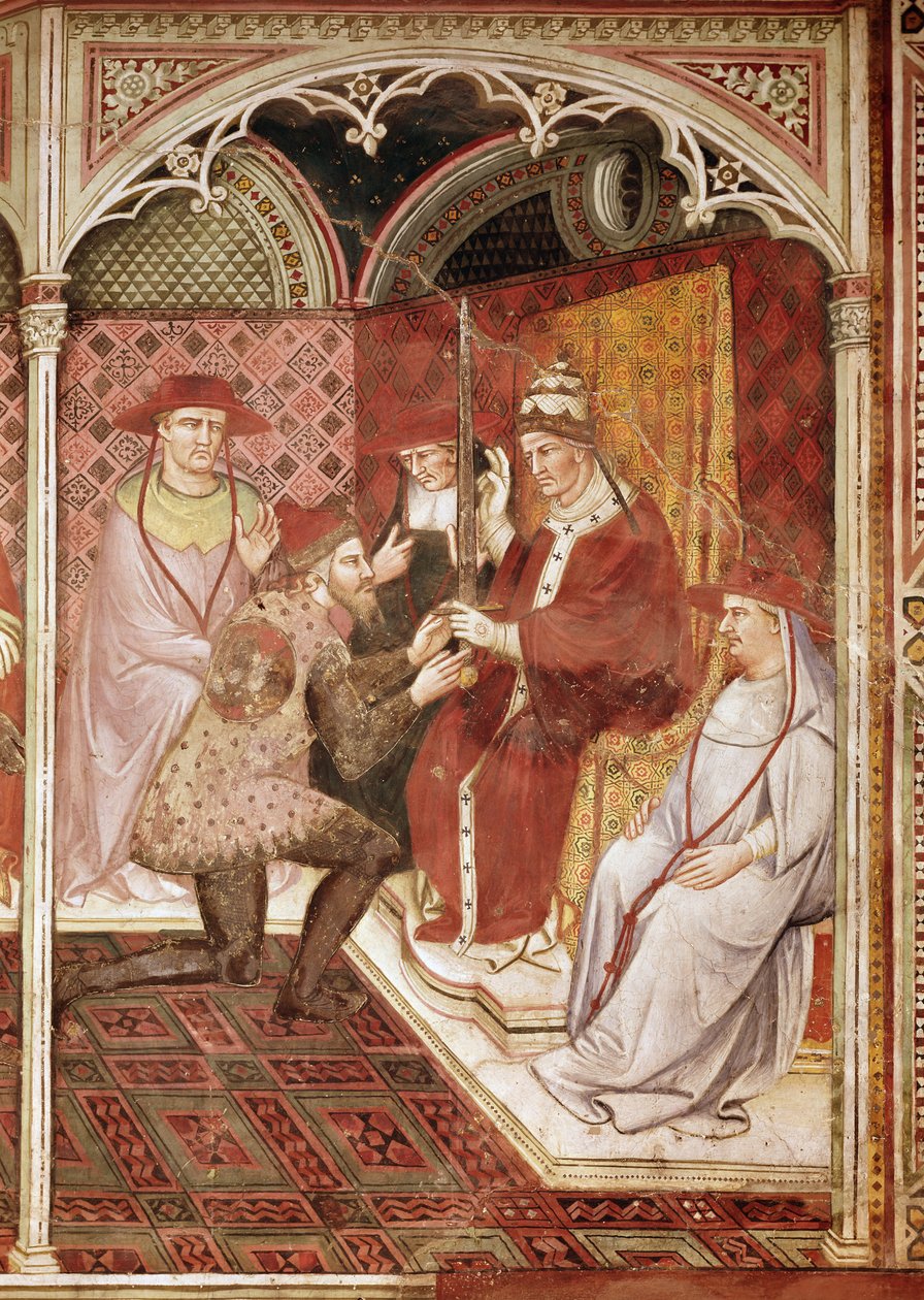 Historien om pave Alexander III, paven som ga sverdet til Doge Ziani, 1407 av Aretino Luca Spinello or Spinelli
