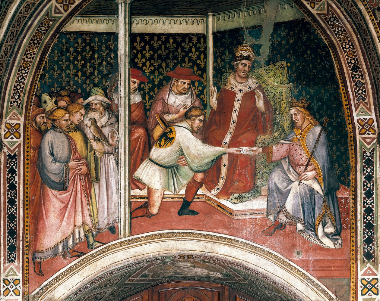 Historien til pave Alexander III, freskomaleri av Spinello Aretino av Aretino Luca Spinello or Spinelli