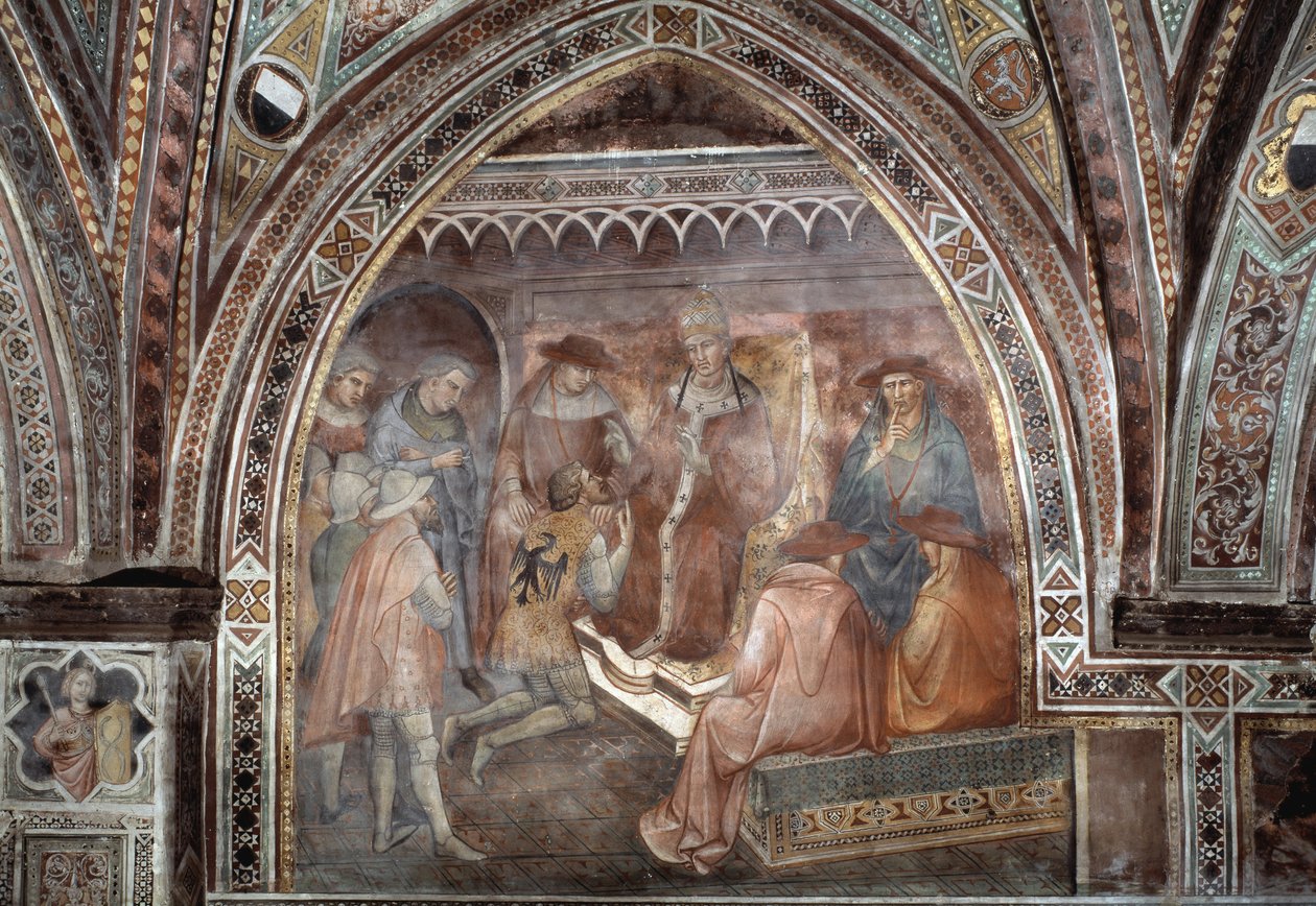 Pave Alexander III - Fresco av Aretino Luca Spinello or Spinelli