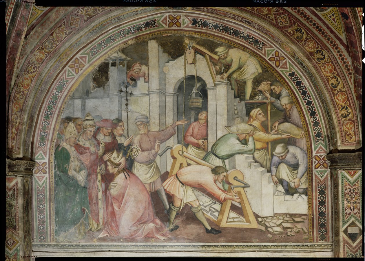 Historien om pave Alexander III (1105-81): Bygging av byen Alessandria, 1407 av Aretino Luca Spinello or Spinelli