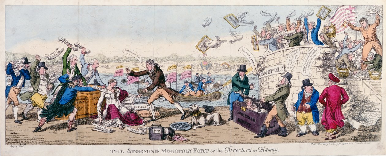 The Storming of Monopoly Fort eller The Directors in Dismay , utgitt 1813 av Argus