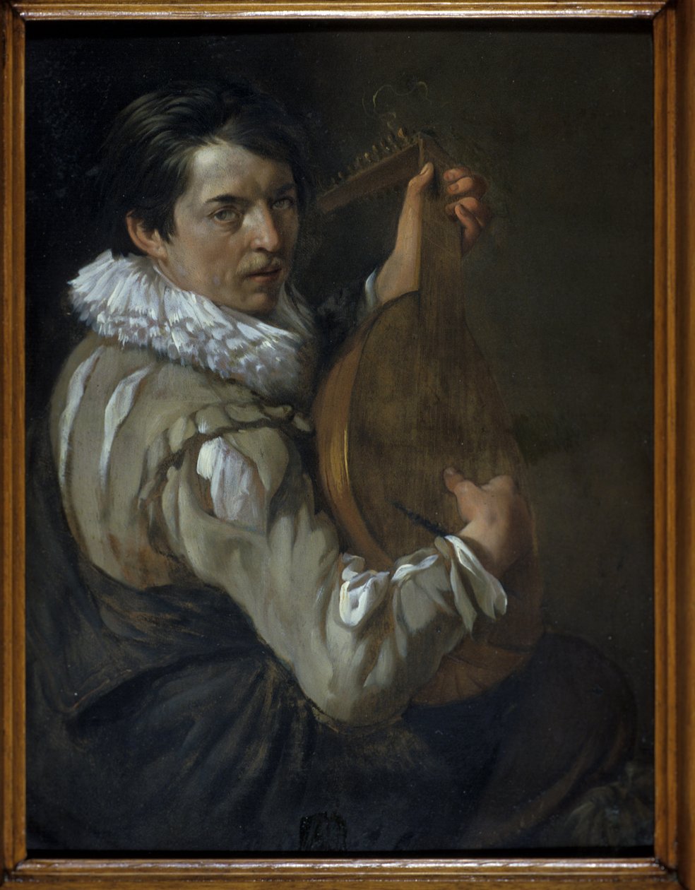 Lutespilleren (olje på kobber) av Arie de Vois