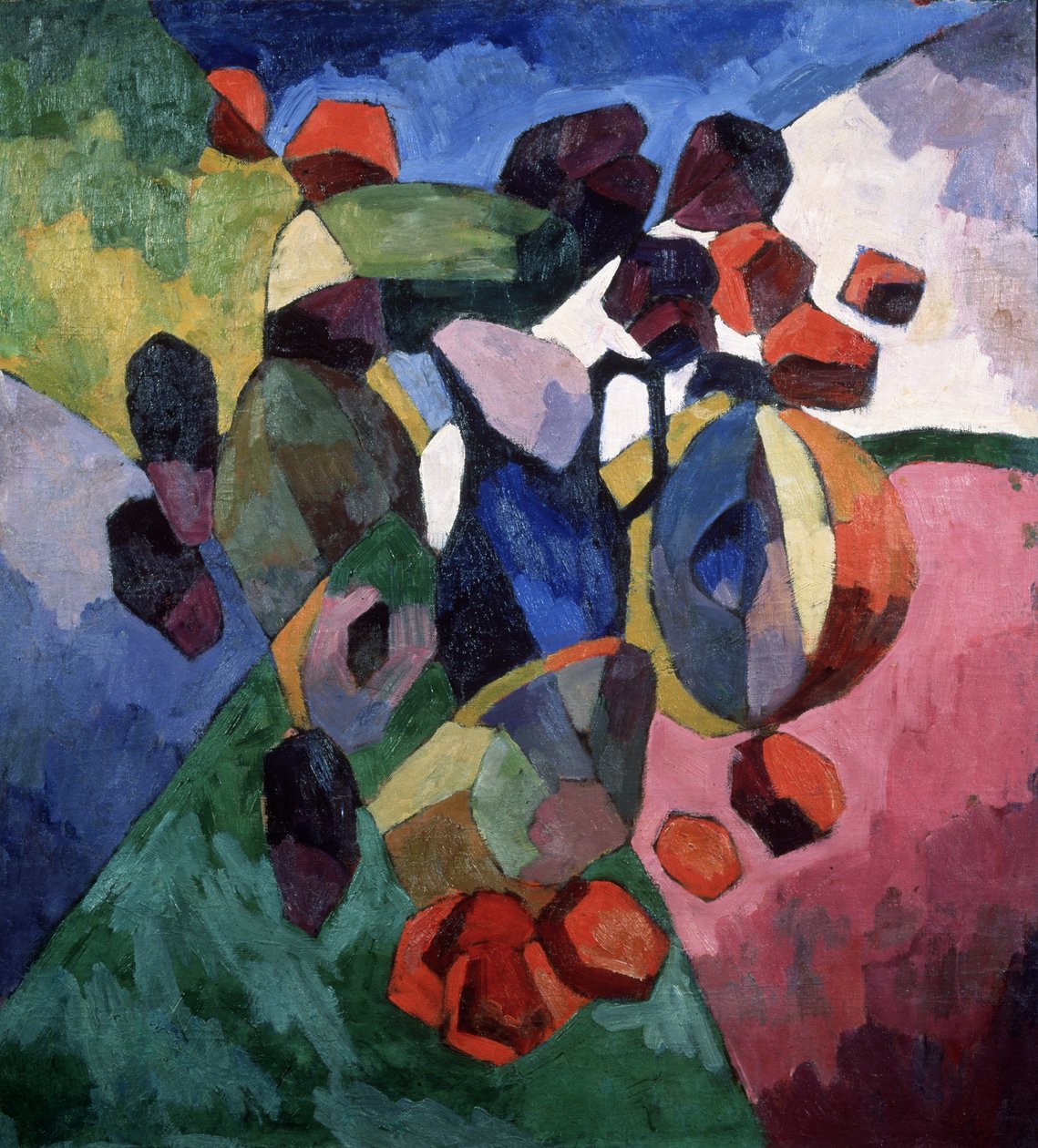 Blå mugge og frukt, 1913 av Aristarkh Vasilievic Lentulov