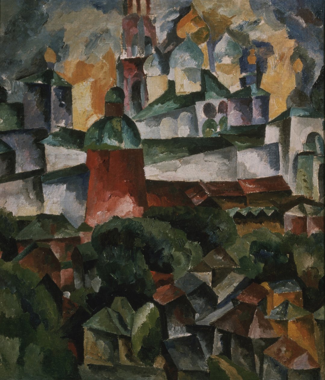 Landskap med treenighets-Sergius-klosteret, 1920 av Aristarkh Vasilievic Lentulov