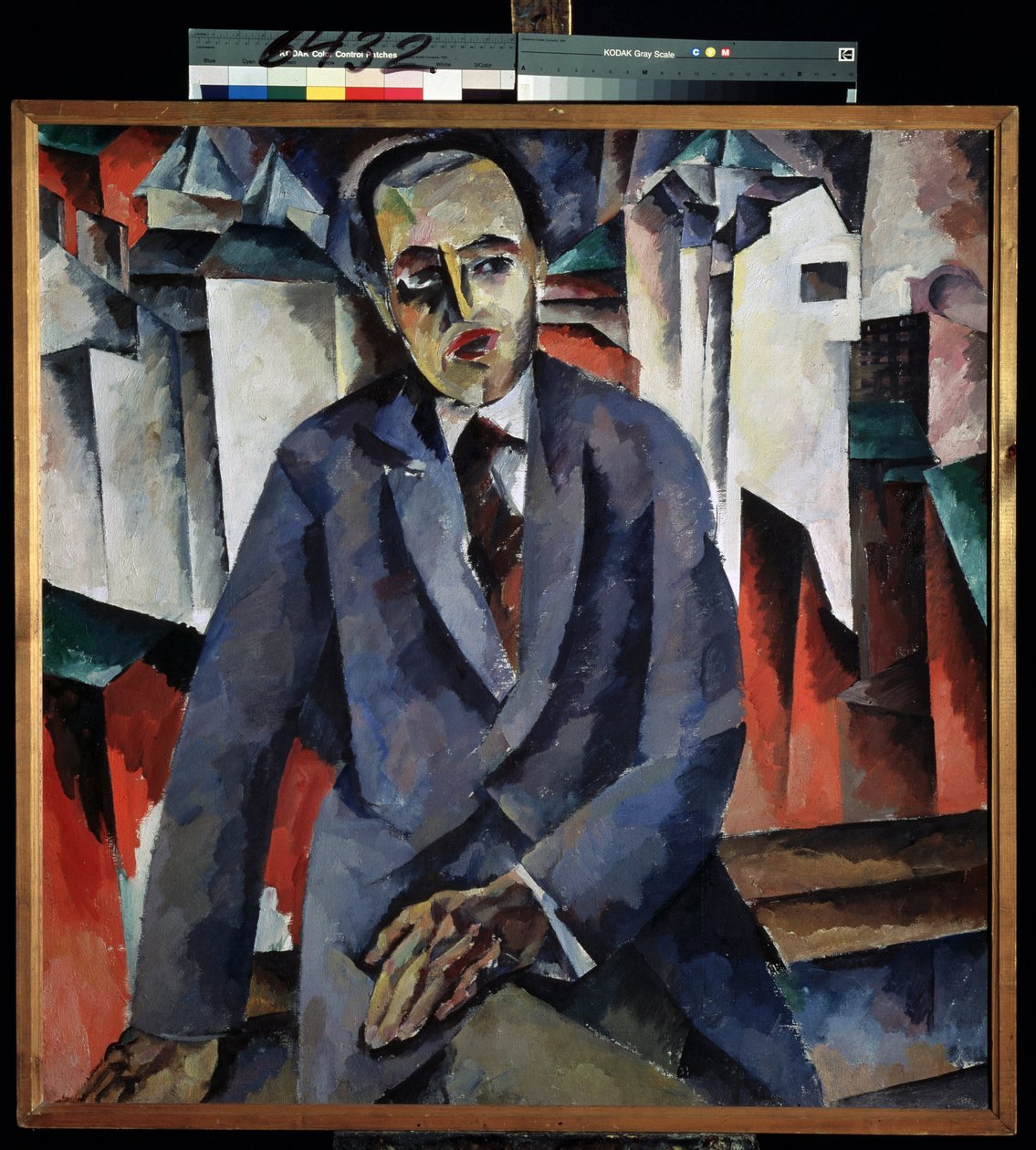 Portrett av regissøren Alexander Tairov (1885-1950) (Portrett av regissøren A. Tairov). Maleri av Aristarkh Vasilyevich Lentulov (Lentulov) (1882-1943), olje på lerret. Russisk kunst, avantgarde fra det 20. århundre. Statens russiske museum, St. Petersburg av Aristarkh Vasilievic Lentulov