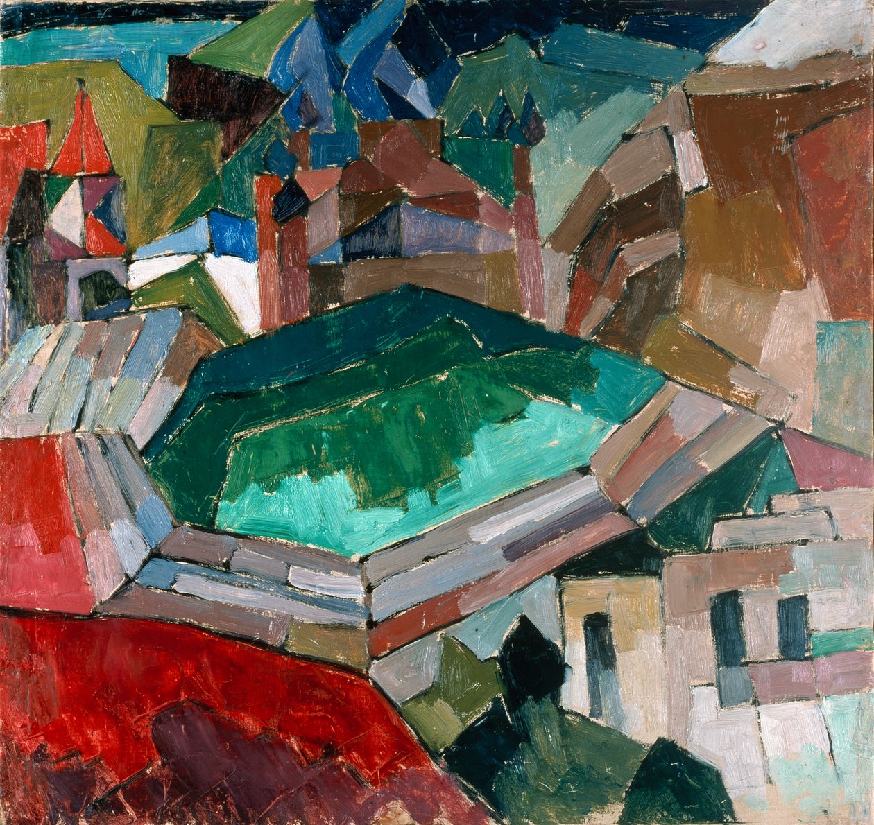 By i Sør-Russland, ca. 1914-16 av Aristarkh Vasilievic Lentulov