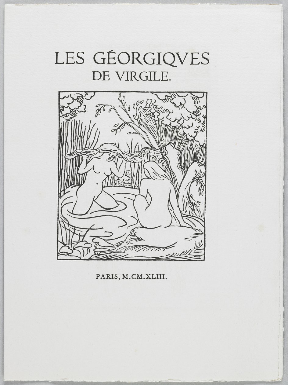 Tittelside til 'The Georgics' av Virgil, 1937-43 (tresnitt og boktrykk) av Aristide Maillol