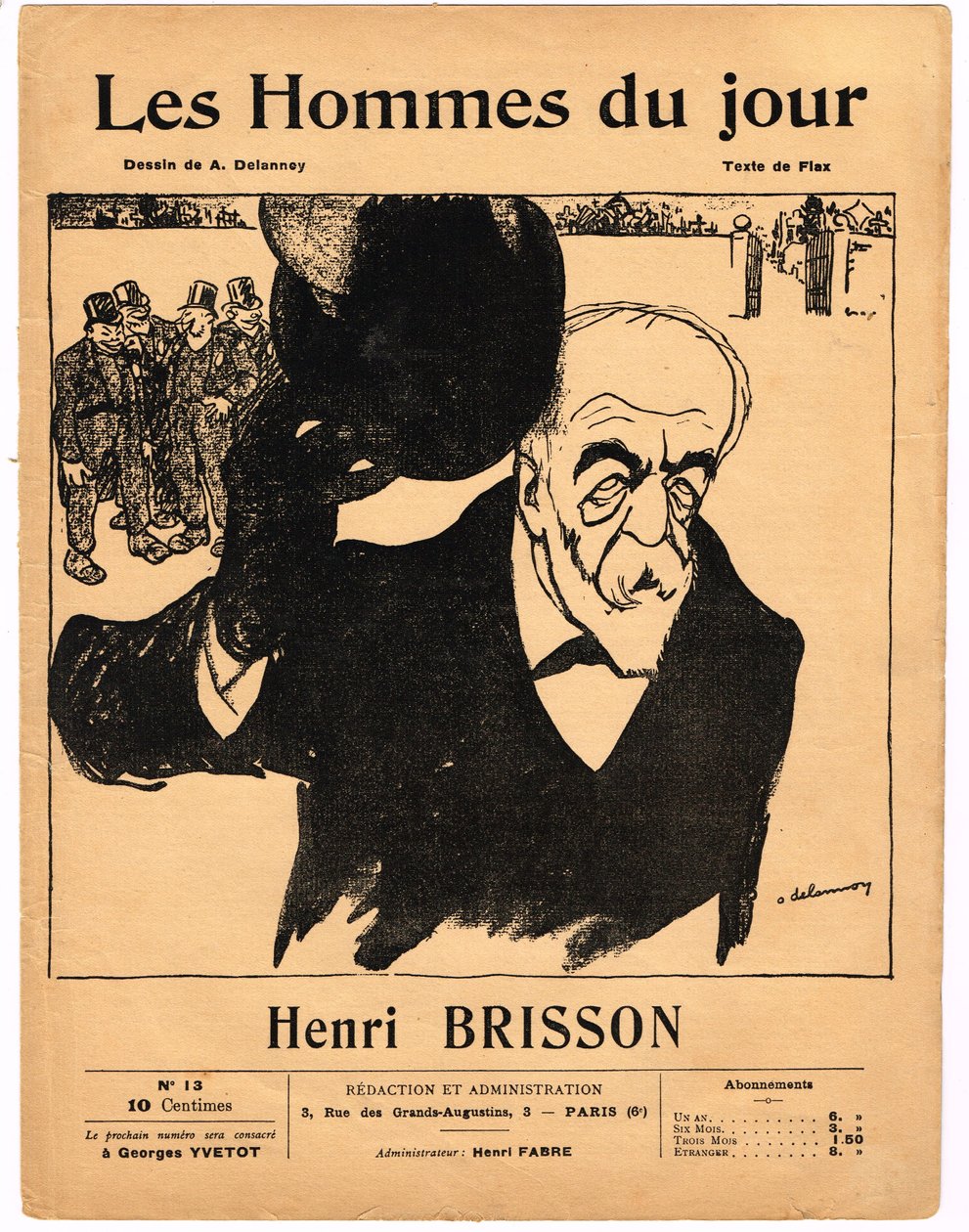 Cover av ""The Men of the Day"", Satirical in B & W av Aristide Delannoy