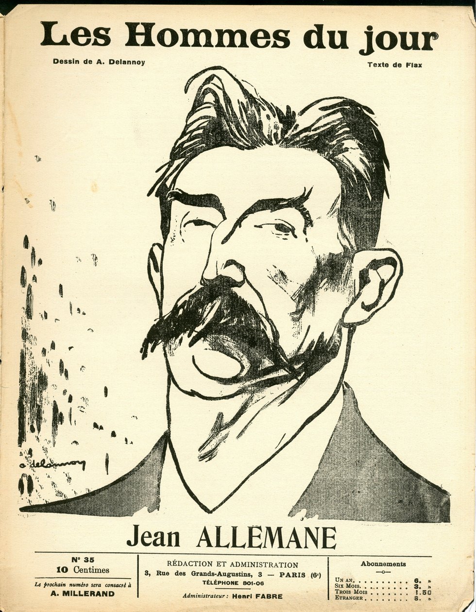 Cover av ""The Men of the Day"", Satirical in B & W av Aristide Delannoy