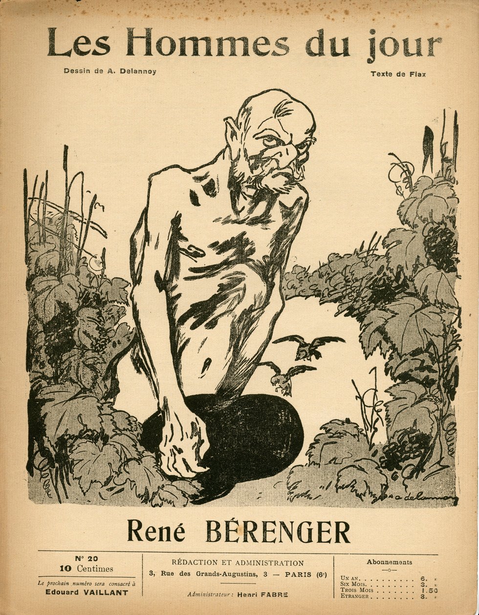 Cover av ""The Men of the Day"", Satirical in B & W, ca. 1909: Sensur - Berenger Rene (1830-1915) - Illustrasjon av Aristide Delannoy (1874-1911) av Aristide Delannoy