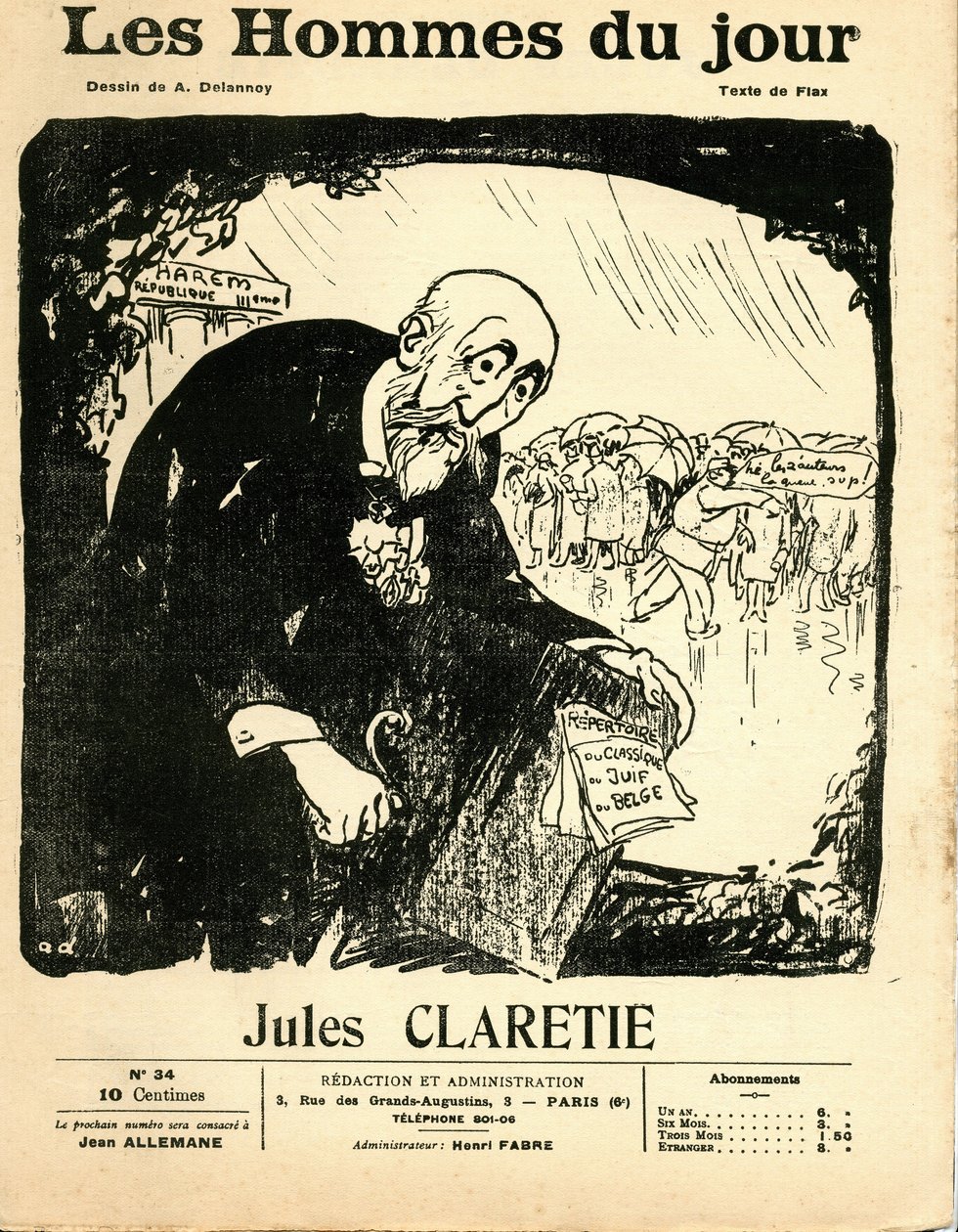 Forside av "" The Men of the Day"", ca 1906 - Illustrasjon av Aristide Delannoy (1874-1911): Claretie Jules (1840-1913) av Aristide Delannoy