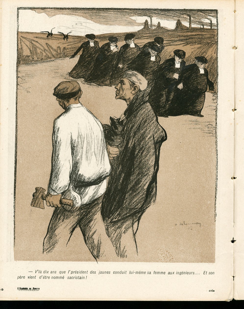 L'Plate au beurre, nummer 134, satirisk i farger av Aristide Delannoy