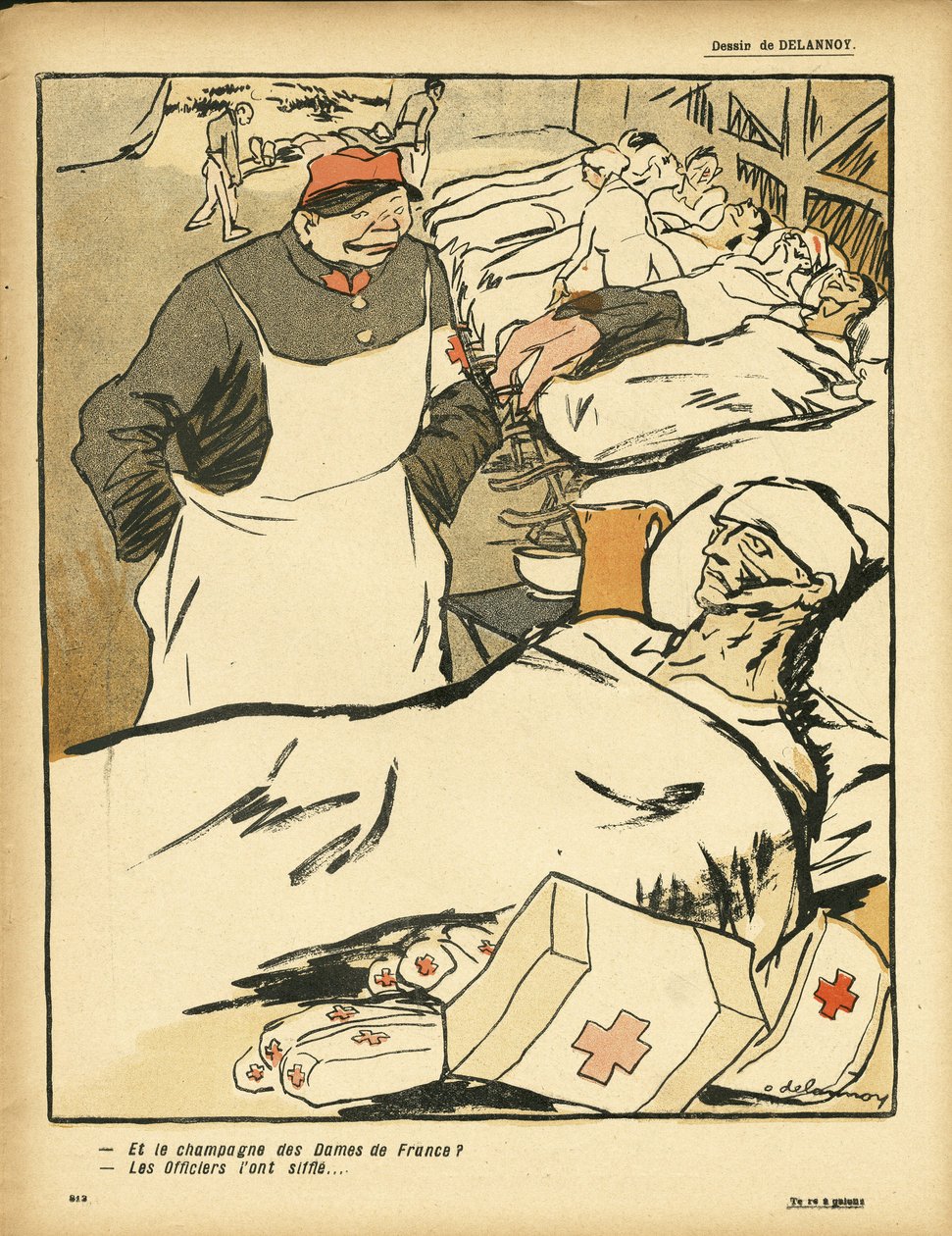 L'Plate au beurre, nummer 363, satirisk i farger av Aristide Delannoy