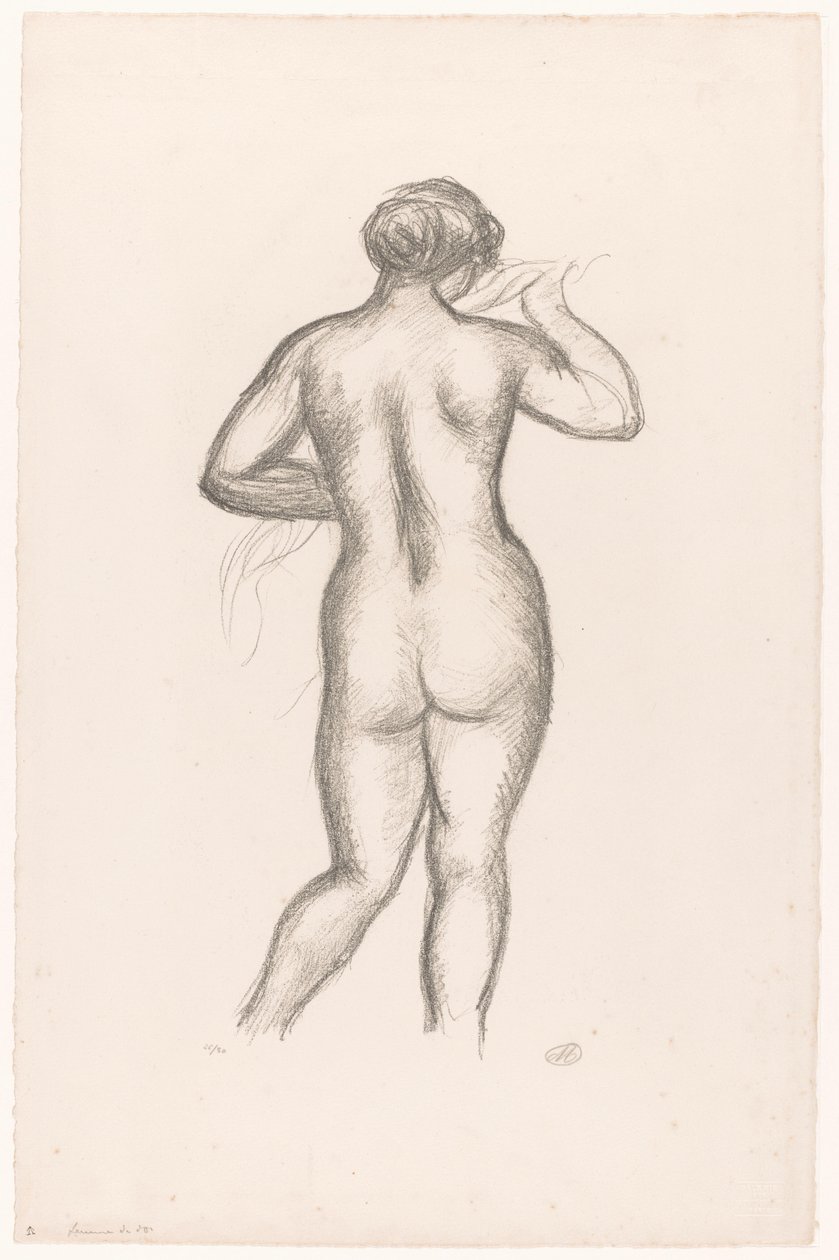 Naken kvinne sett fra baksiden Femme nue de dos (original tittel) av Aristide Maillol (signed by artist)