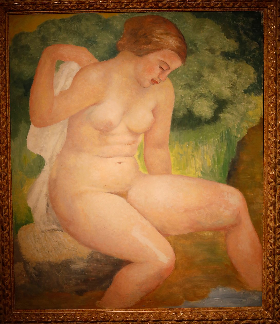 Badende i lund, rundt 1931 (olje på tre) av Aristide Maillol