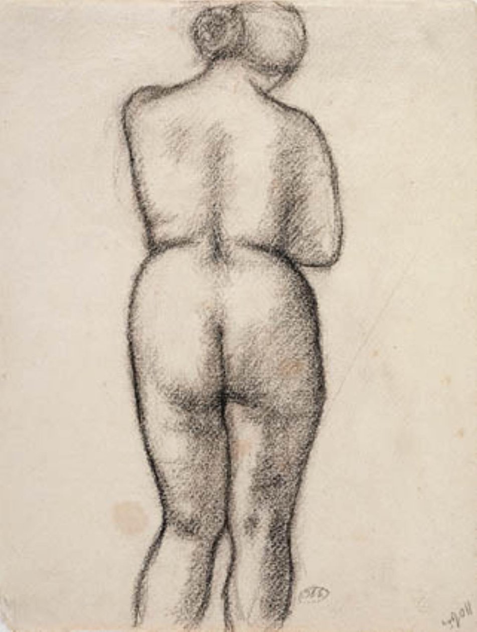 Damemodell, sett bakfra av Aristide Maillol
