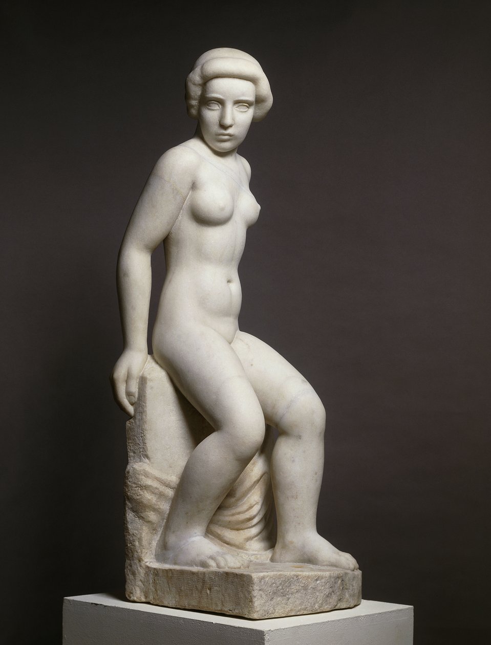 Naken jente og drapering; Naken jente med drapering av Aristide Maillol