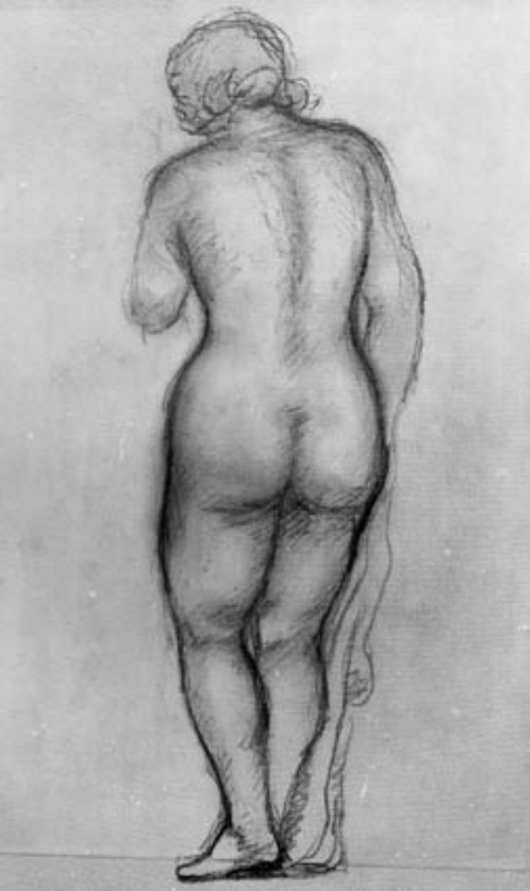 Stående kvinnemodell, sett bakfra av Aristide Maillol