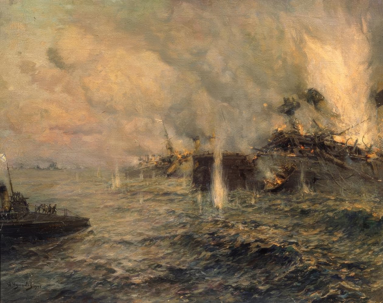 Sjøslaget ved Tsushima 27. mai 1905 av Arkadi Afanassjewitsch Tschumakow