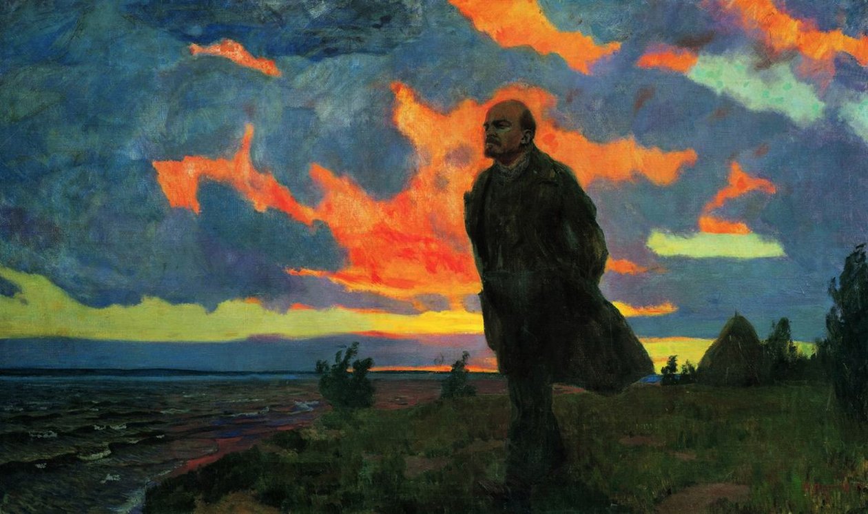 Lenin og Razliv, 1934 av Arkadij Aleksandrovic Rylov
