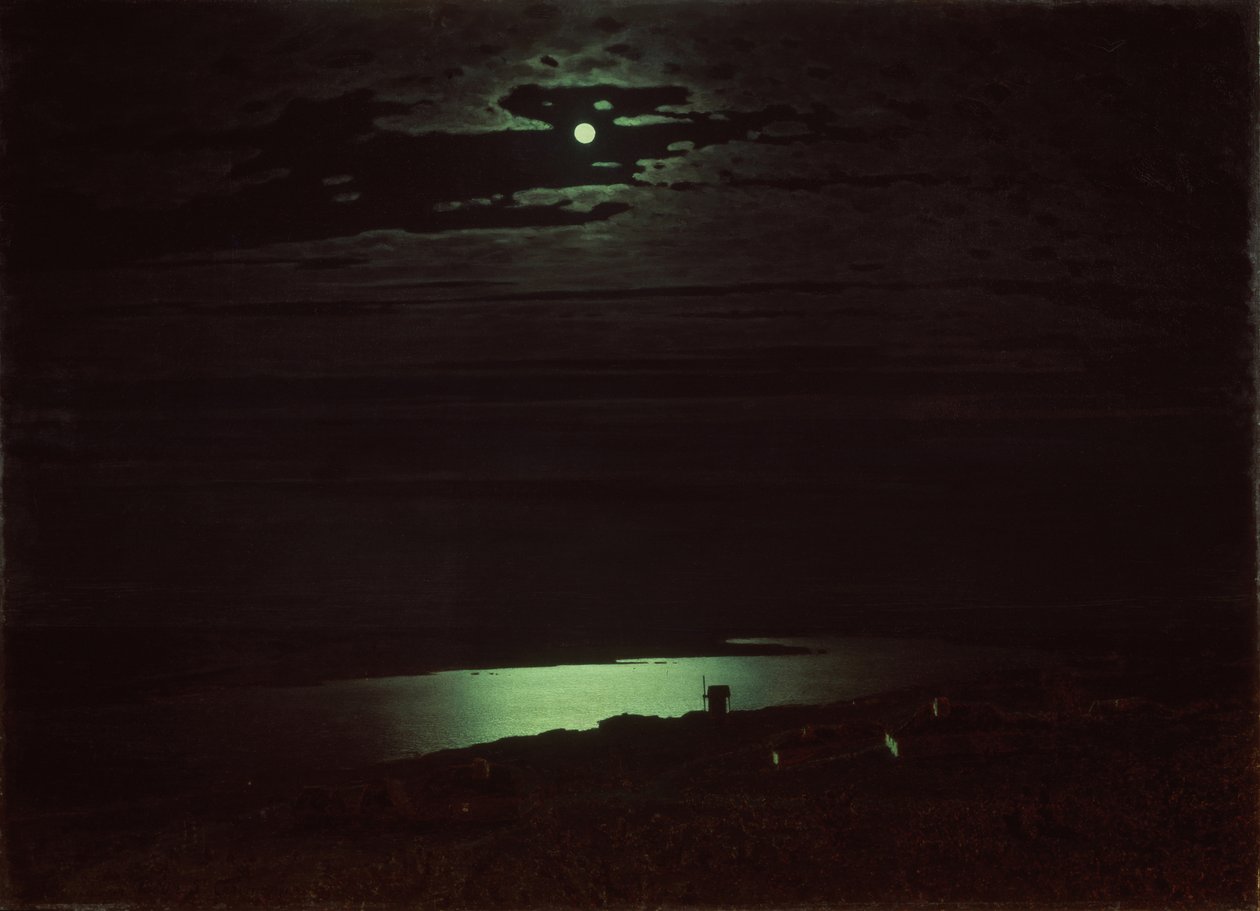 Månelys natt på Dnepr, 1880 av Arkhip Ivanovich Kuindzhi