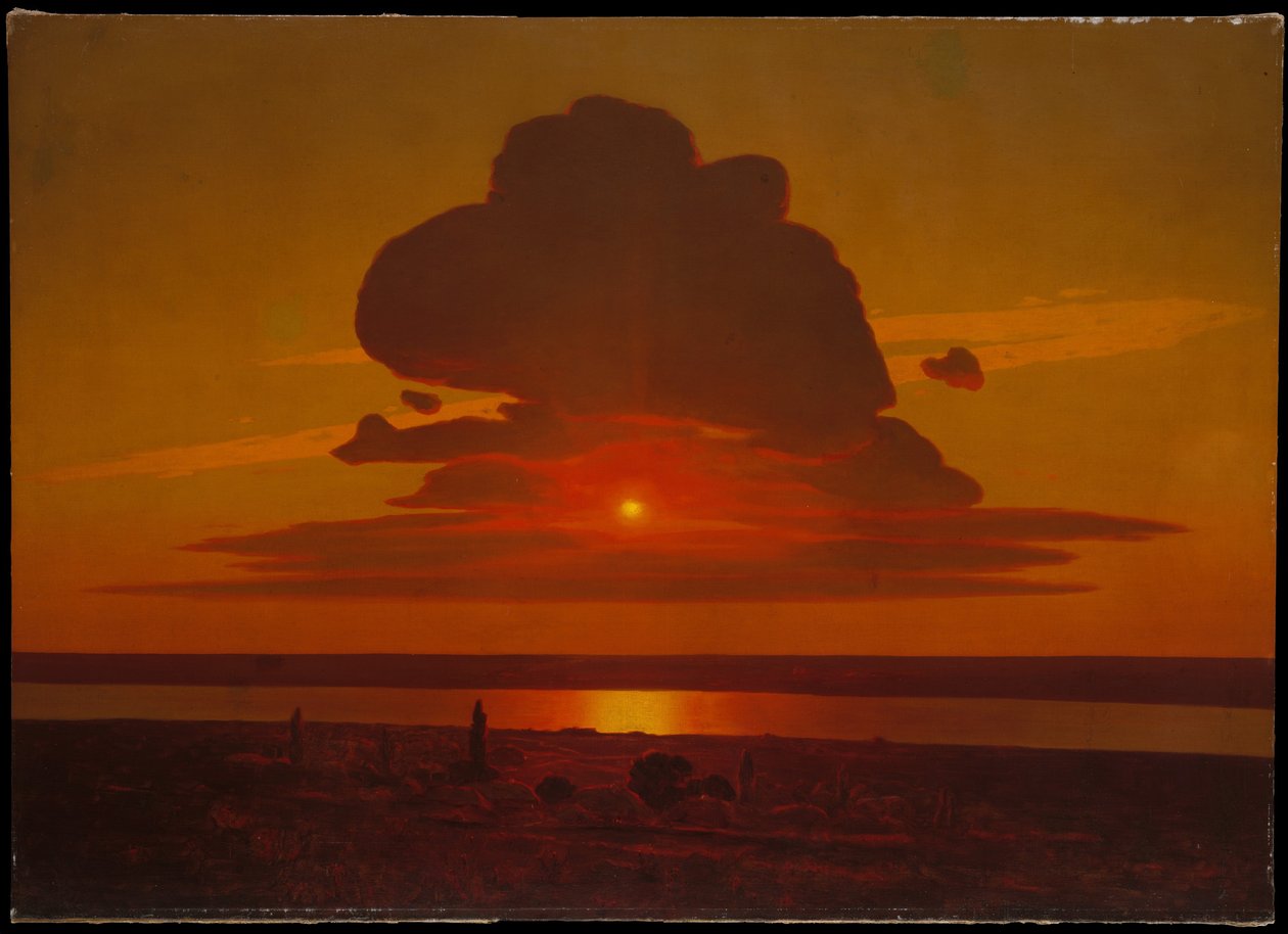 Rød solnedgang på Dnepr, 1905-1908 av Arkhip Ivanovich Kuindzhi