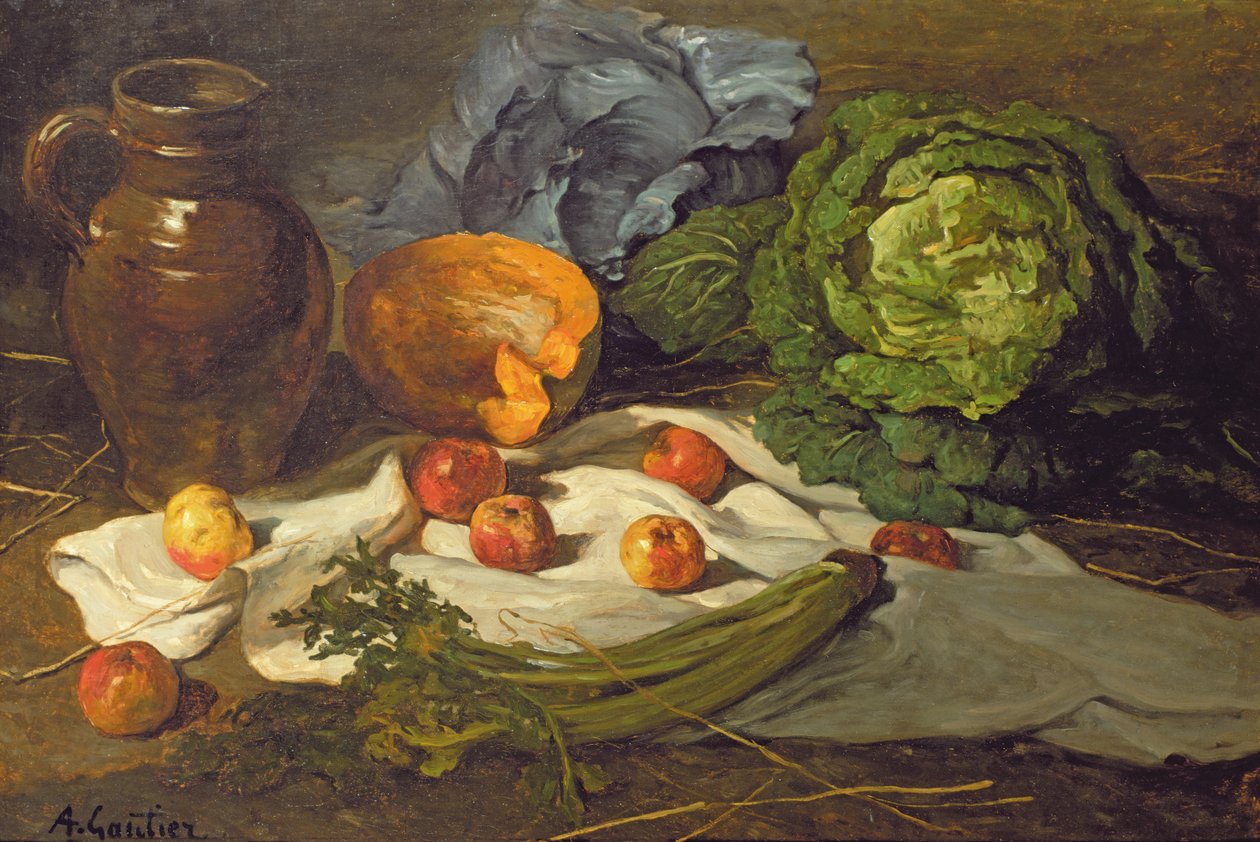 Stilleben med kål av Armand Desire Gautier