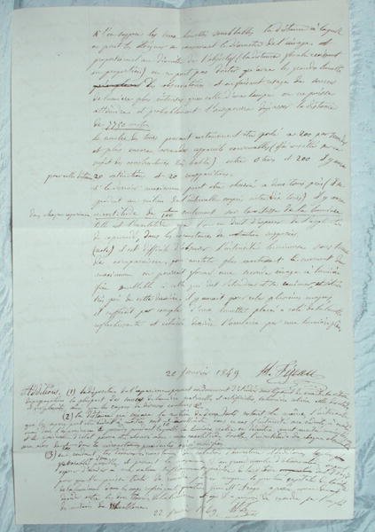 Brev som beskriver Fizeaus eksperimenter for å bestemme lysets hastighet av Armand Hippolyte Louis Fizeau