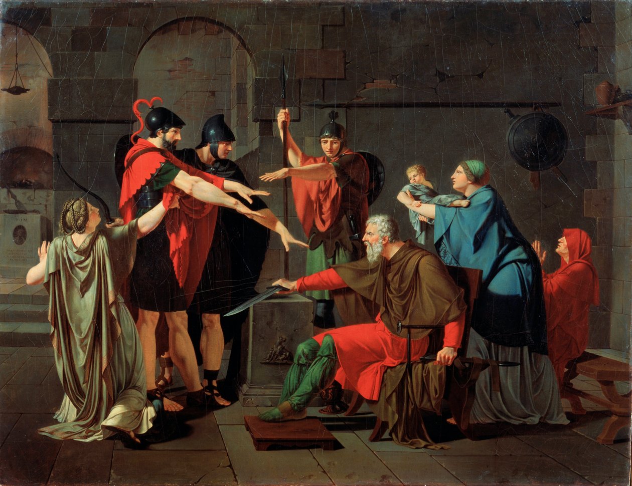 The Oath of the Horatii, 1791. av Armand Charles Caraffe