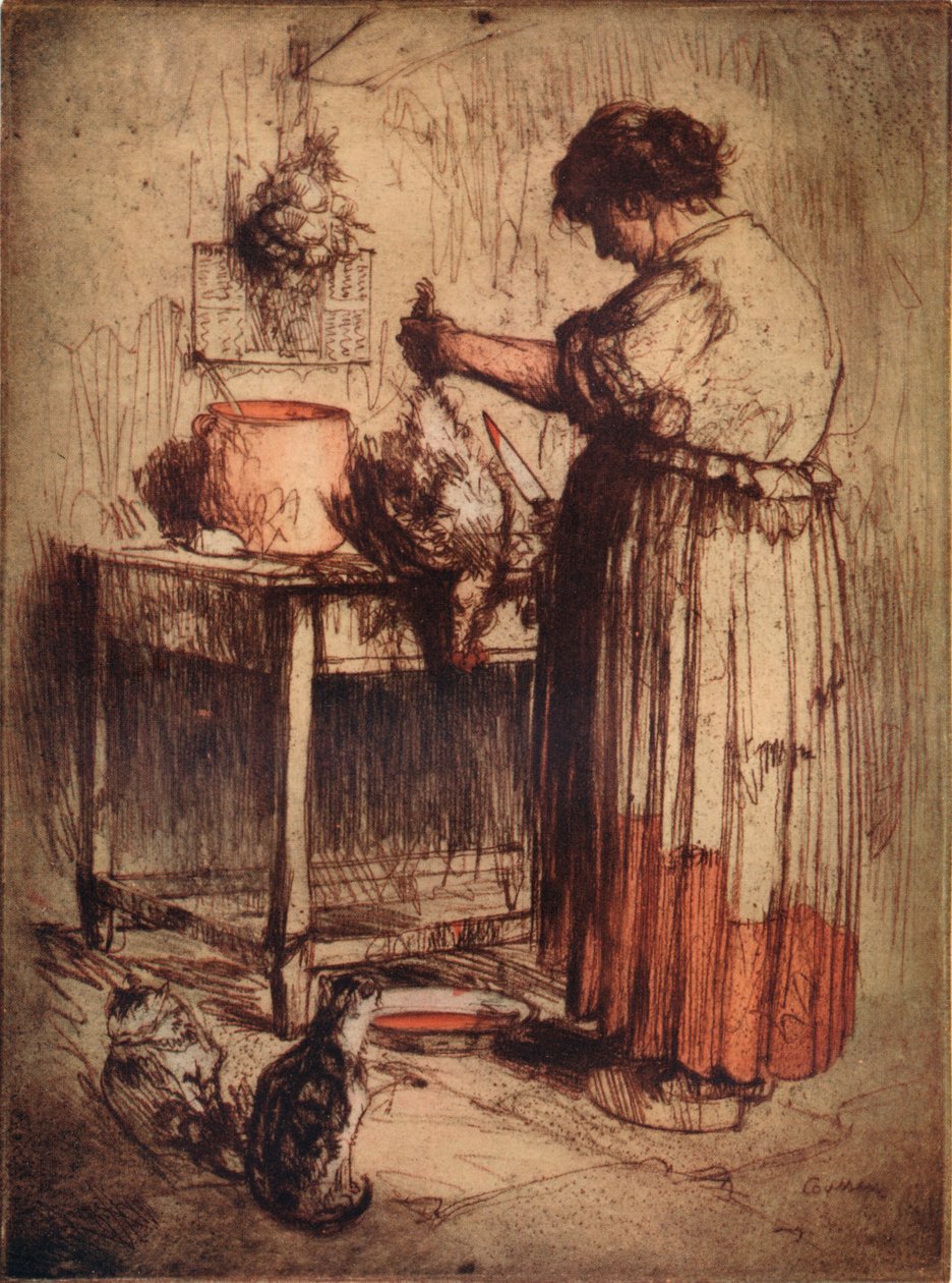 Kyllingkvinnen, c1921 av Armand Coussens
