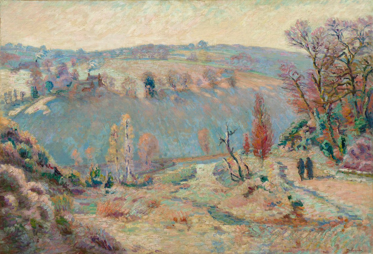 Valley of the Sédelle ved Pont Charraud: White Frost av Armand Guillaumin