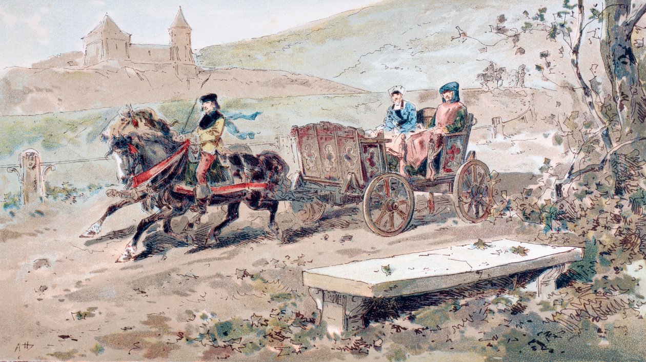 16th Century Horse Drawn Open Carriage av Armand Jean Heins