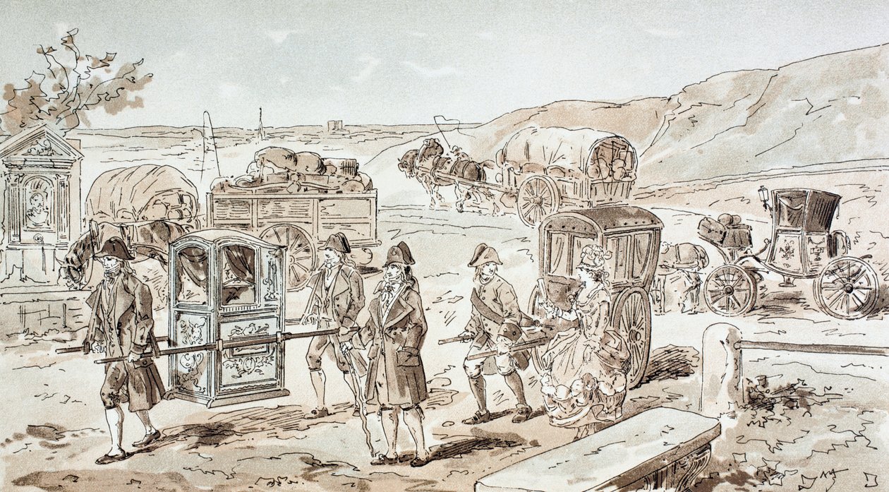Eksempler på transportmidler fra 1700-tallet, 1886 av Armand Jean Heins